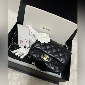 *SOLD* Chanel Classic Mini Square Flap Bag in Lambskin LGHW